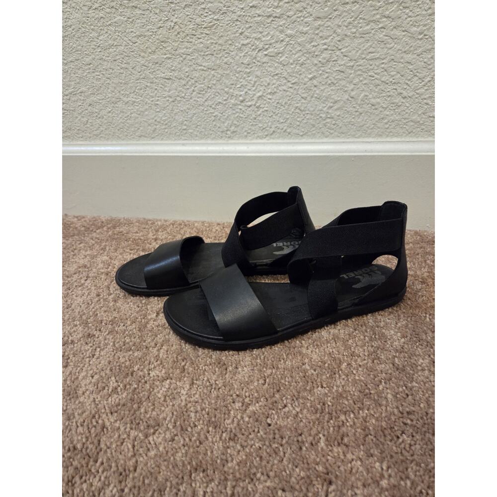 Sorel Black Strappy Flat Sandals. Size 8.5 - Picture 2 of 9